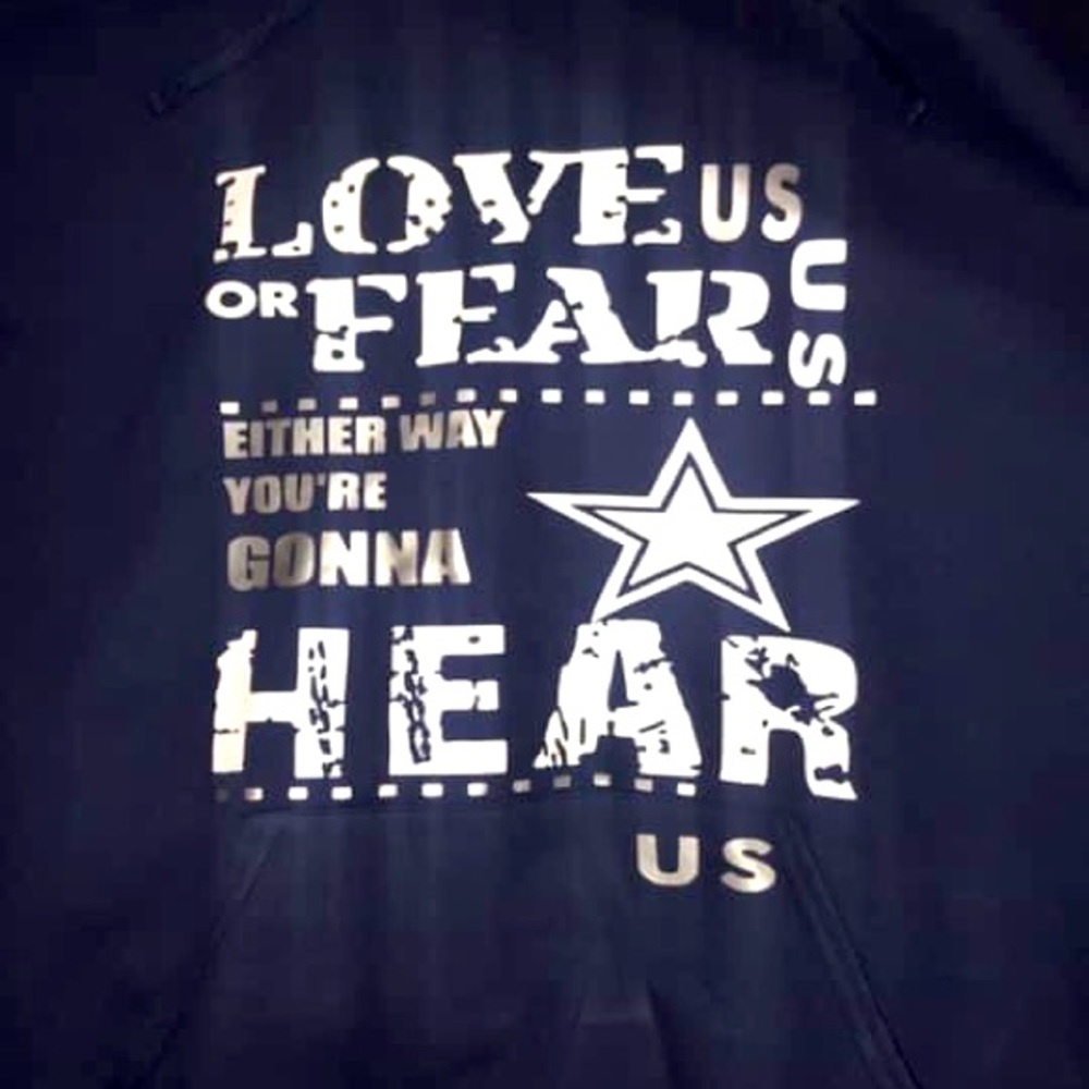 Dallas Cowboys Tee shirt or hoodie. Tee shirt is $25 Hood is $35